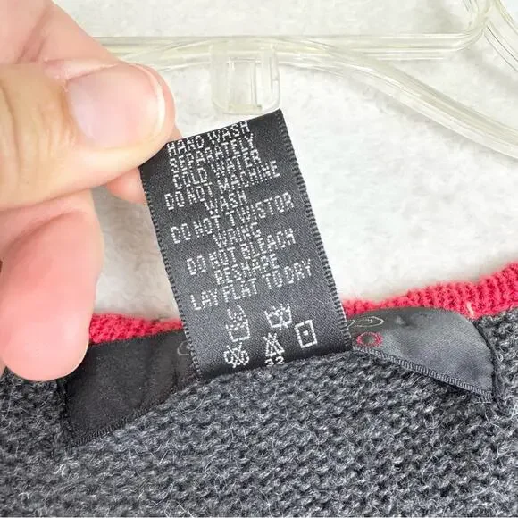 Vintage Holiday Grannycore Knit Zip Front Vest L Festive Ugly Christmas Sweater - Picture 11 of 13